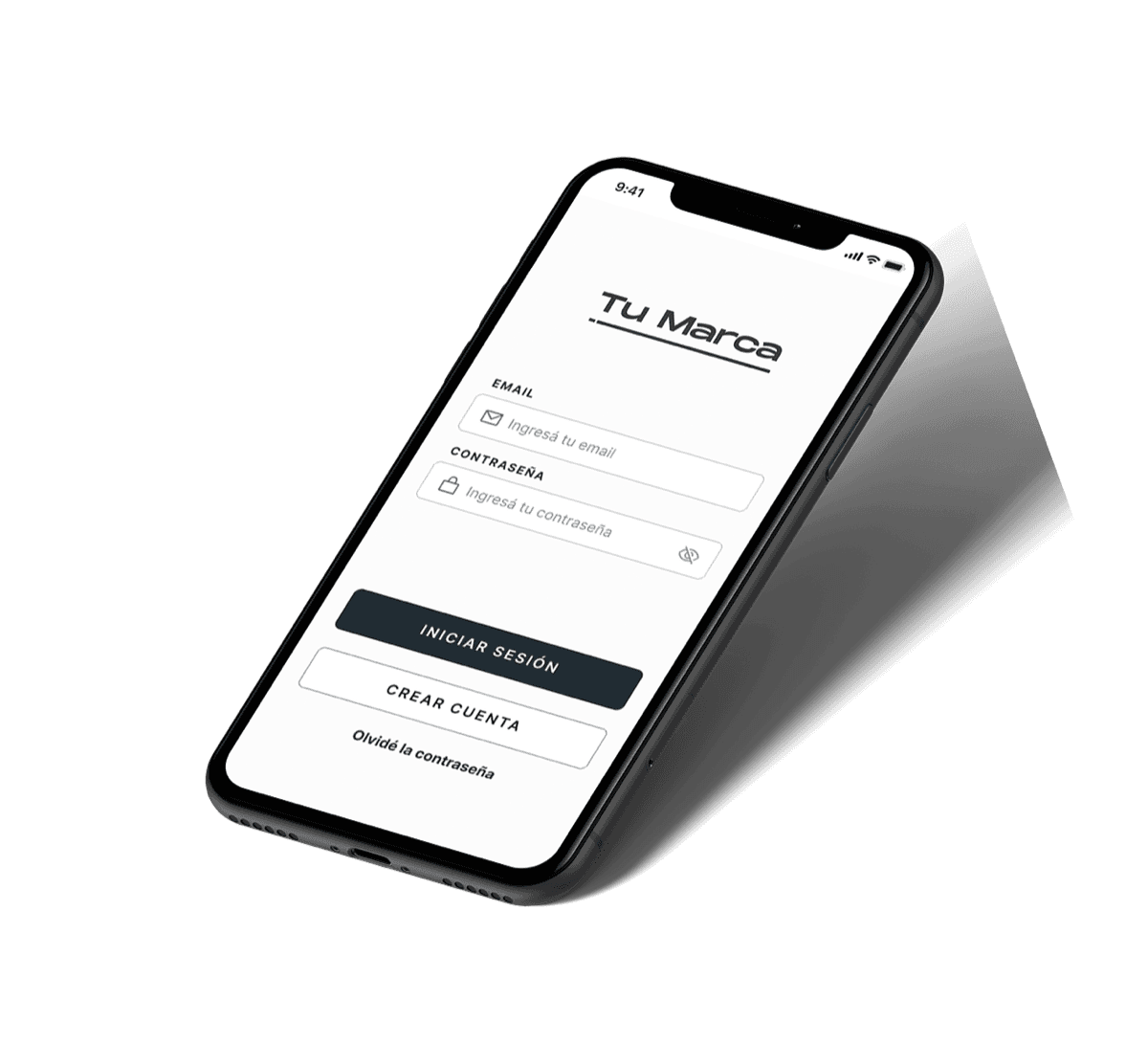 Aplicación de inversiones con marca blanca sobre un teléfono