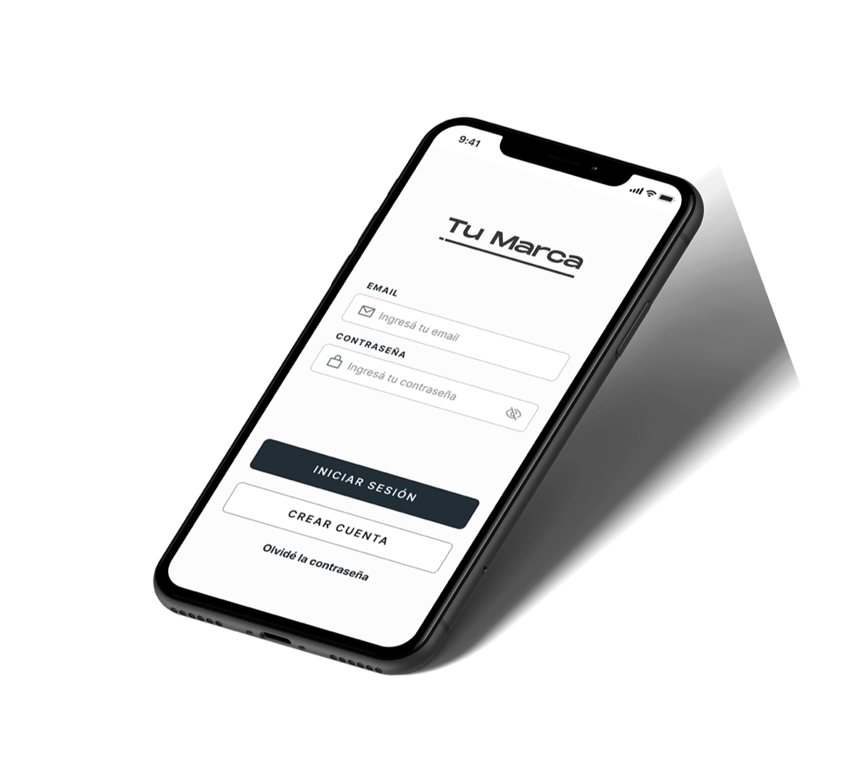 Aplicación de inversiones con marca blanca sobre un teléfono
